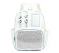 PU Backpack | Storage and Presentation Pouch for Aesthetic Badges, Backpack with Badge Display, for Work, Fitness, Daily Sport, Travel, Luggage, Hiking, Comic Con, Outdoors, Blue / White, Se référer