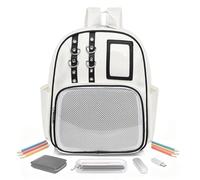 PU Bag | Cute Badge Display Organizer Pouch - Bag with Pins Presentation | For Work Fitness Sports Travel Luggage Hiking Comic Con Le Plein Ai, White on Black, Se référer au descriptif, Refer to