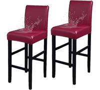 PU Bar Stool Covers, Waterproof Stretch Washable Chair Covers with Backs for Pub, Counter, and Dining Room Decoration