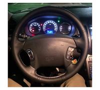 PU Car Steering Wheel Cover For Kia For Carens Car Steering Wheel Cover Hand Sewing Black Artificial Braid Accessories