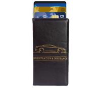 PU Case for Vehicles | Car License Organizer | Vehicle Document Holder | Motorcycle License Case, Truck License Organizer 24x1 3cm/9.45x5.12 inch for Motorcycles, Cam, Black, Se référer au descriptif,