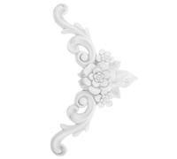PU Ceiling Corner Trim Molding European Floral Carved Applique | White PU, Realistic Plaster Texture, Bedrooms and Dining Rooms, Stable Installation, Elegant French Style