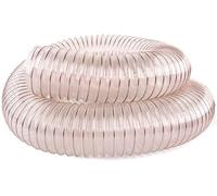 PU Clear Flexible ducting Hose, PU Clear Flex Duct Hose with Copper Wire 1 Meter for Industrial Multiple Sizes 0.63mm Wall(65mm)