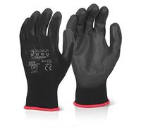 PU Coated Gloves Large Black pack of 10 pairs
