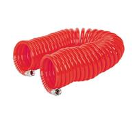 PU Coiled Air Hose 10m x 6mm with 1/4''BSP Unions