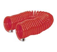 PU Coiled Air Hose with 1/4 Inch BSP Unions - 10 Metre Length - 6mm Bore