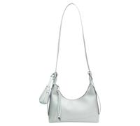 PU Crescent Crossbody Bag Solid Color Slouchy Dumpling Bag for Women (Blue)