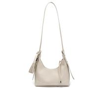 PU Crescent Crossbody Bag Solid Color Slouchy Dumpling Bag for Women (White)