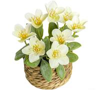 PU Daisy Floral Arrangement in Potted Style for Visual Content Creation Home Decor and Lifestyle Image Production (White)