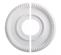 PU Decorative Ceiling Medallion Round Split Design Fan Light Fixtures Cover Plate White Ceiling Rose 315mm Outer 100mm Inner Diameter Chandelier Base Mount Home Interior Enhancement
