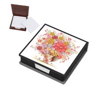 PU Diamond Painting Notecard Box, Gem Painting Memo Pad Holder Mosaic Kit, Rhinestones Diamond Art Note Box with 160 Sheets of Paper for Adults Beginners-07