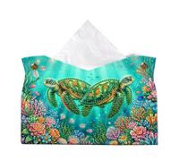 PU DIY Diamond Art Tissue Box Holder Large Desk Organizer(Turtle) (Turtle)