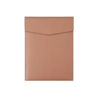Pu Document Folder A4 Faux Leather File Folder Simple Large Capacity Document Bag Briefcase Data Contract Bill Office Paper Organizer(Brown)