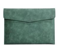 Pu Document Folder A4 Leather File Folder Simple Big Capacity Document Bag Briefcase Data Contract Bill Office Paper Organizer(Green)