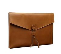 Pu Document Folder Genuine Leather A4 Document Bag, Cow File, Crazy Horse Official, Simple and Casual(Brown)