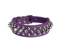 PU Dog Collar with Spike Rivet Adjustable Anti-Bite Pet Collars for Small Medium Large Dogs Bull Terrier Doberman Pinscher