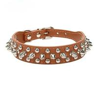 PU Dog Collar with Spike Rivet - Anti-Bite Design for Small, Medium & Large Dogs