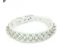 PU Dog Collar with Spike Rivet - Anti-Bite Design for Small, Medium & Large Dogs