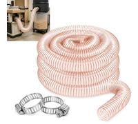 PU Dust Collection Hose, Flexible Clear Polyurethane Hose with Coppered Steel Wire Coil for Dust Collection Systems Fume Debris Band Saw Jointer Wood Shop (Pink,150mm)