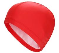 PU Fabric Swimming Cap Men Women Waterproof Swim Pool Hat Water Sport Protect Ears Long Hair Bathing Caps Plus Size for Adults Swimming Cap(Red)