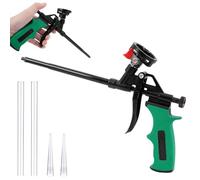 PU Foam Gun, Professional Foaming Gun, Foam Flows Regulator, Suitable for Caulking, Filling, Sealing, Comes with 2X Nozzles, 2X Extension Tubes 1x Foams Applicator Gun Tough Master