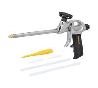 PU Foam Gun Professional Foaming Gun, Stainless Steel Tube, Foam Flow Regulator, Convenient Trigger, Comes with 2X Nozzles, 2X Extension Tubes 1x Foam Applicator Gun TOUGH MASTER