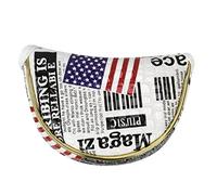 PU Golf Mallet Head Cover Center Putter Sleeve the Old Glory Semicircle M