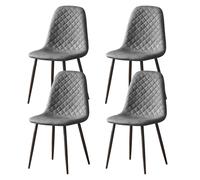 (PU-Grey, 4) 2/4/6x Dining Chairs metal Legs Home office