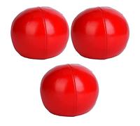 PU Juggling Balls 3 - Pack Set | Soft & Sturdy for Beginners/Skilled Users | Tear - Reinforced Clown Balls for Eye - Hand Coordination | Includes Net Bag (Red/Yellow/Blue / (Red)