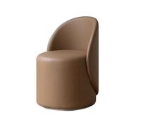 PU Khaki Upholstered Vanity Chair Bedroom Dressing Chair with Backrest Compact Makeup Stool for Small Apartments and Bedrooms Stylish Salon Furniture