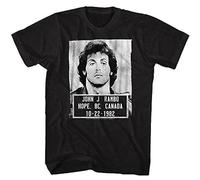PU KOU Rambo First Blood Mugshot Movie Short Shirt Cotton Unisex Black XL