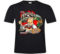 PU KOU Samurai Cereal T-Shirt amurai Jack Cereal Box O-Neck 100% Cotton Short Sleeve Unisex T-Shirt XXXL Black