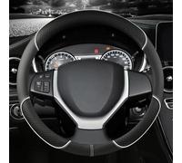 PU Leather 38cm Car Interior Steering Wheels Cover For Suzuki For Swift 2011 2012-2016 Wheel Trim Simple to instal(Bianco)