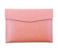 PU Leather A4 File Folder Document Holder Waterproof Portfolio Envelope Case with Snap Closure Pink for Business Interview and Meeting
