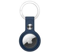 PU Leather AirTag Keyring Holder Compatible with Apple AirTags Keychain. Anti-Lost Scratch-Resistant Secure Key Ring Case for Keys Pet Collar Luggage Bag, Protective Air Tags Key Chain Cover, Blue