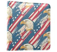 PU leather American Flag Wild Bird Bookshelf Photo Albums Holds 3x5-8x10 Photos Photobooks Self Adhesive Pages 20 sheets
