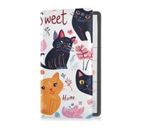 Pu Leather Auto Registration Insurance & ID Card Holder Men Women Car Essentials for Driver License, Cards & Essential Documents Valentines Day Floral Leaves Black Cats Home Sweet Home, Valentines Day