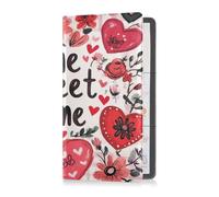 Pu Leather Auto Registration Insurance & ID Card Holder Men Women Essential Wallet Case for Driver License, Cards & Essential Documents Valentines Day Flowers Red Love Heart Home Sweet Home,