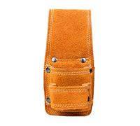 PU Leather Axe Belt Loop Organizer Pocket for Handcraft Carpenters Woodwork Two Holes, 16x7 cm