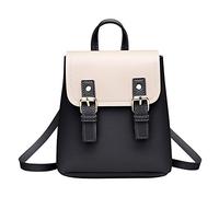 PU Leather Backpack Splicing Flap Women Shoulder Bags Clasp Multi-Function Casual Backpack for Teenage Girls Mini Hit Color School Bags