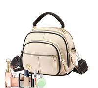 PU Leather Bag for Women - Large Capacity Tote Bag with Compartments, Stylish Travel Handbag for Girls, Lightweight Modern Handbag, White, Refer to