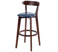 PU Leather Bar Stools, Bar Height Stool Chairs, Wood Frame, Easy Assembly, Back and Footrest, Kitchen Counter, Dining Room Barstool (Blue-1ps,71cm/28in)