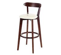 PU Leather Bar Stools, Bar Height Stool Chairs, Wood Frame, Easy Assembly, Back and Footrest, Kitchen Counter, Dining Room Barstool (White-1ps,61cm/24in)