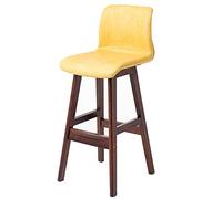 PU Leather Bar Stools Counter Height Barstools with Low Back & Footrest Classic Kitchen & Bar Tall Stool 72cm/28.3in Stylish Yellow (1 Piece)