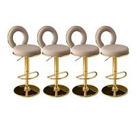 PU Leather Bar Stools Set of 4 Swivel Counter Height Barstools with Back Adjustable Chairs Kitchen Island Stools for Home Bar Dining Room-Gold Base Blue Interesting (Coffee Gold Base)
