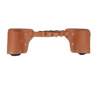 PU Leather Beer Bottle Waist Bag, Beer Can Holder Belt with Adjustable Strap, Holds 2 Bottles and 6 Glasses, Hands - Free Beverage Fanny Pack for Hiking Camping Outdoor