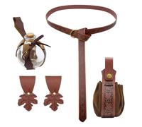 PU Leather Belt Potion Bottle Belt Bag Skirt Hikes Waist Bag Medieval Renaissances Costume Set Halloween Accessories Pu Leather Belt Potion Bottle Medieval Cosplay Set Belt Bag for Halloween Party
