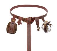 PU Leather Belt Potion Bottle Belt Bag Skirt Hikes Waist Bag Medieval Renaissances Costume Set Halloween Accessories Pu Leather Belt Potion Bottle Medieval Cosplay Set Belt Bag for Halloween Party