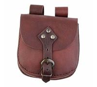 PU Leather Belt Pouch Steampunk Medieval Waist Bag for Party Men Performance Brown