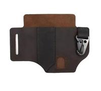 PU Leather Belt Waist Multitool Sheath with Key Holder Sheaths Flashlight Holster for Training Camping Climbing (Brown)